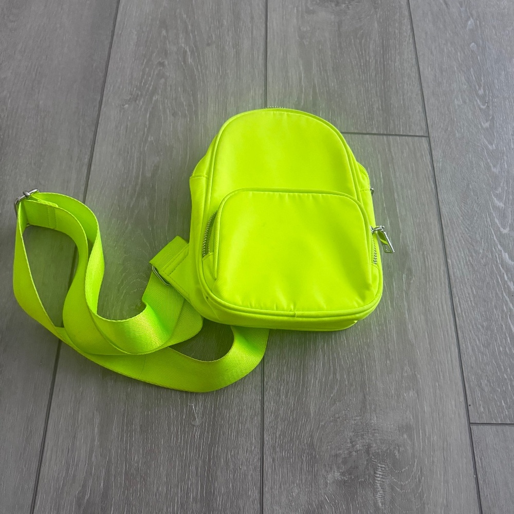NEON yellow/green mini backpack cross body bag